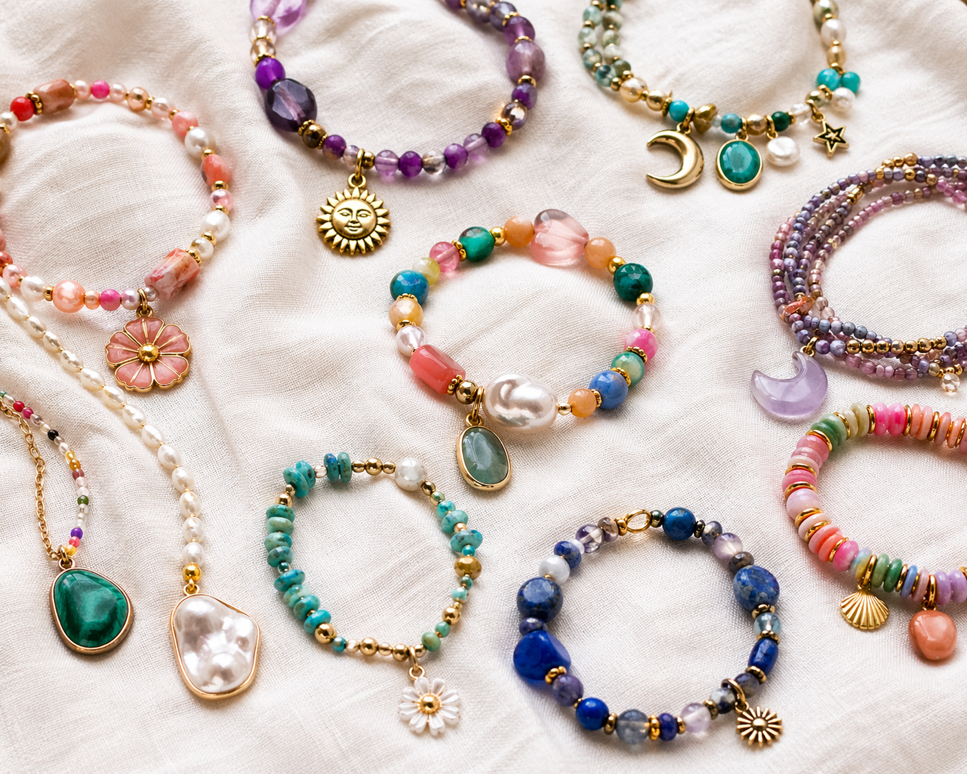 Colorful boho beaded 